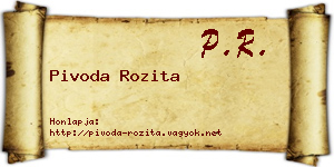 Pivoda Rozita névjegykártya